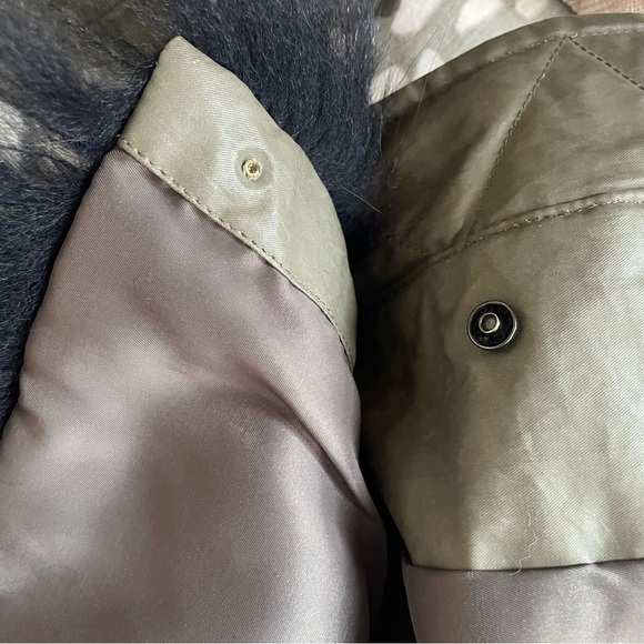 SAM Lux Limelight Hooded Parka Fur convertible to vest, Army green and blue - Picture 8 of 8